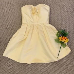 🌹Beautiful Yellow Formal Satin Strapless Mini Dress